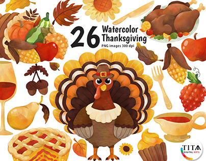 Watercolor Thanksgiving