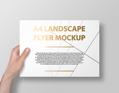 A4 Landscape Flyer / Poster Mockup – Foil Stamping Edit