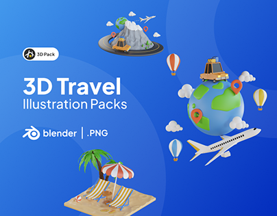 3D Travel Illustration Pack