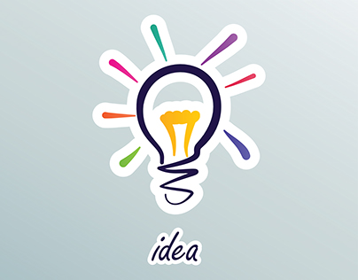 Idea. stylish conceptual digital light bulb idea design