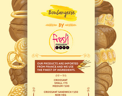 Menu options for Boulangerie by Fresh Pressery.