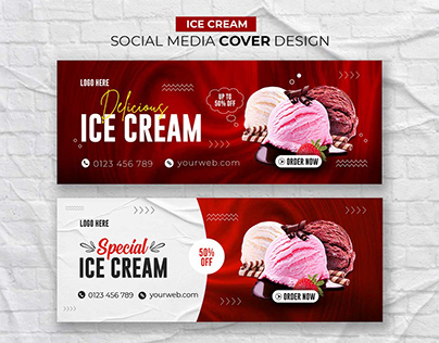 Ice cream social media post design template
