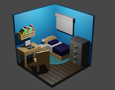 Low Poly Bedroom 02