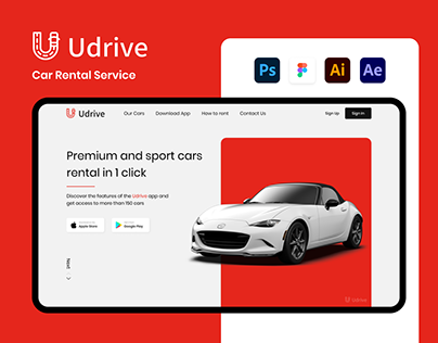 Udrive Car Rental Service Animated Landing Page