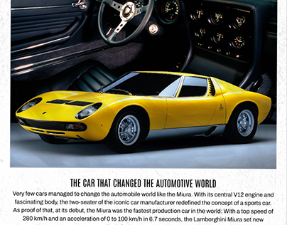 Old Car Poster Lamborghini Miura
