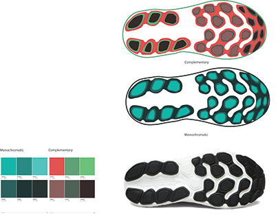 Shoe Sole Illustration - Color Schematic