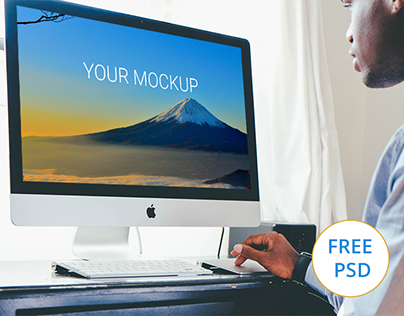 iMac Free PSD Mockup