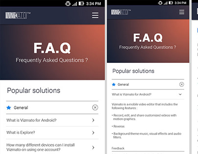 Andriod app FAQ page design UI,UX