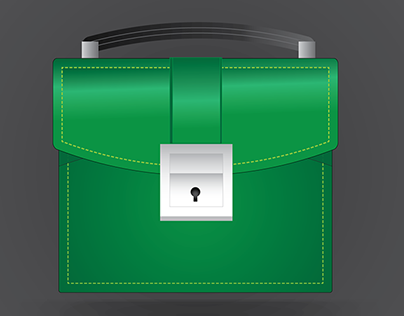 Green Vector Briefcase Icon