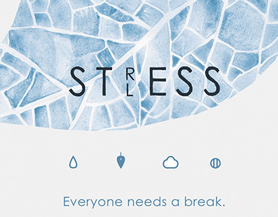 Illustrated anti-stress website concept "Stressless"