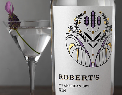 Robert's No. 1 American Dry Gin Packaging Design & Logo