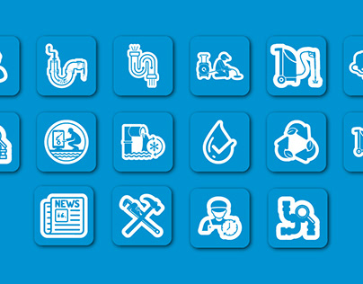 Plumbing, Drainage, Cleaning Icons/Symbol Designs