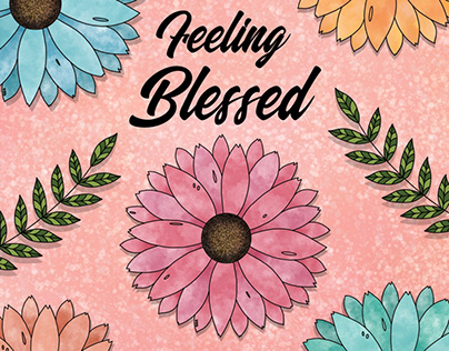 Digital Illustration - Feeling Blessed Daisies