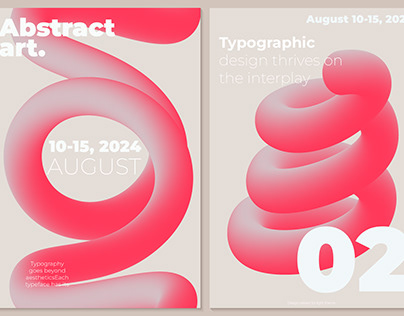 Typography Posters Design With Abstract Forms