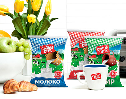 Series of packages for milk and kefir