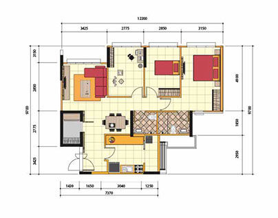 Interior floorplan design