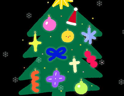 Decorating Christmas Tree (트리 꾸미기) / GIF
