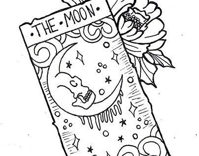 the moon, tarot card