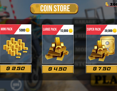 Coin store UI for a game