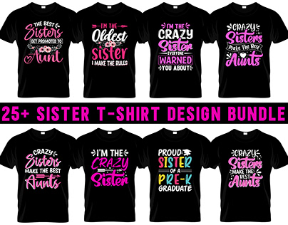 Sister t-shirt design bundle