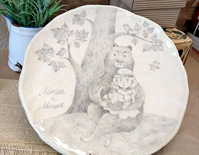 Plate «Masha and the bear»