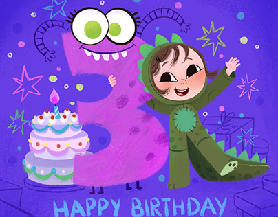 Leo's Third Birthday Card