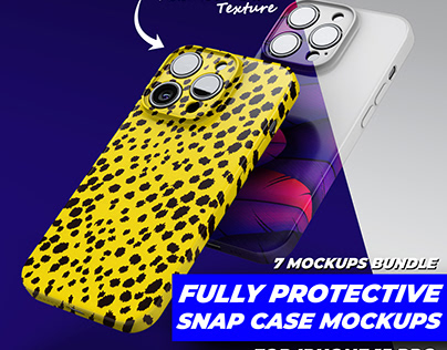 Fully Protective Phone Case Mockup for iPhone 15 Pro