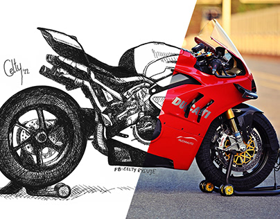 Ducati - pen drawing