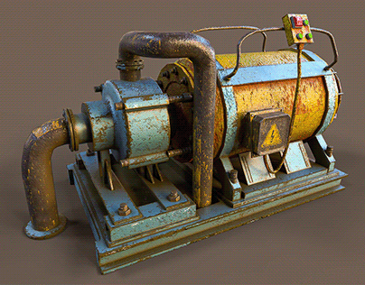 "Elegy of Industry: Realistic Rusted Generator Revival"
