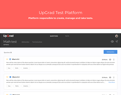 UpGrad Test Platform
