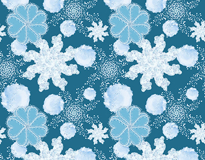Repeated pattern with abstract snowballs shapes