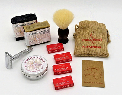 Packaging Design: Albatross Designs shaving supplies.