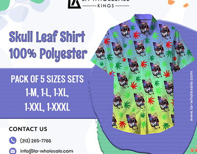 Skull Leaf Shirt 100% Polyester