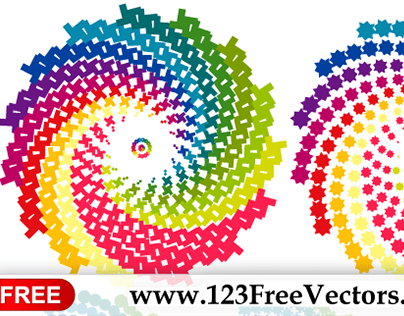 Colorful Rainbow Swirl Design Elements Vector Pack