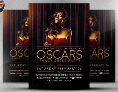 Oscars Fancy Dress Party Flyer Template
