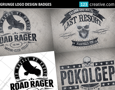 Grunge logo design badges