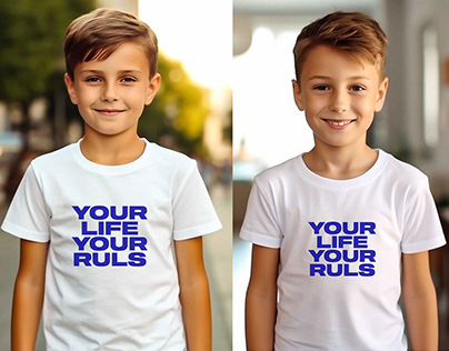 Young Boy T Shirt Mockup PSD Template
