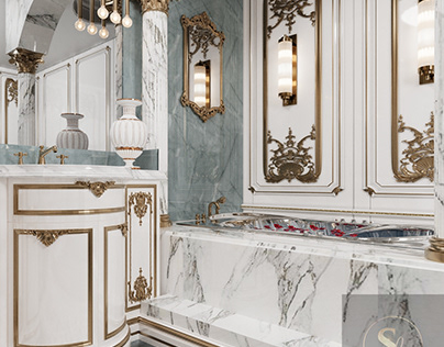 3D visualization of a classic style bathroom