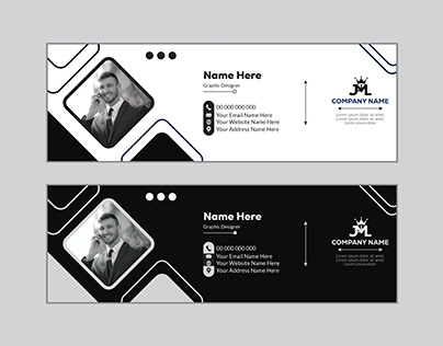 Corporate email signature banner vector template design