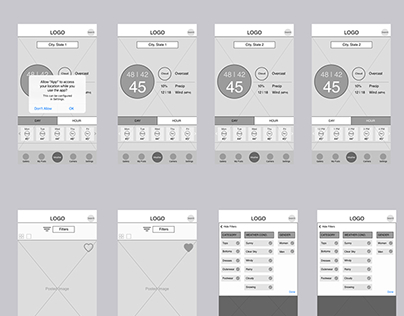 Mobile App High Fidelity Wireframes