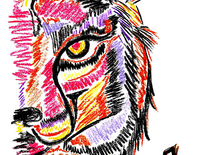 Tiger, pencil illustration.