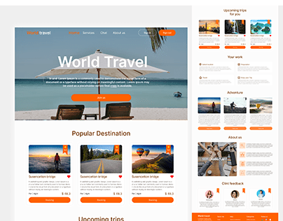 Travel Website landing pade design