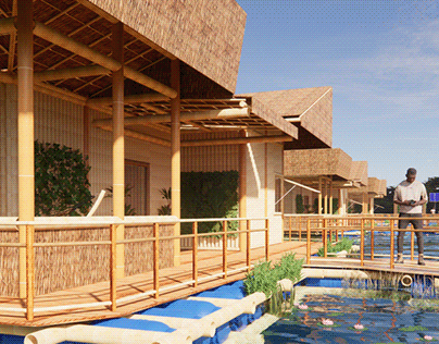 Residências de Bambu Guadua (Áreas alagadas)