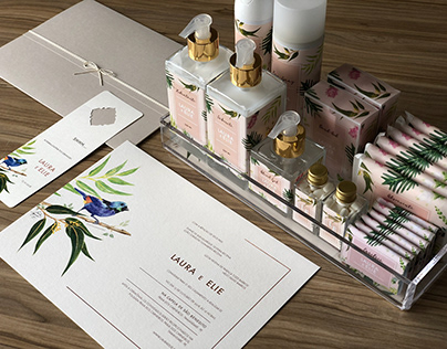 botanical elements wedding stationary and gifts