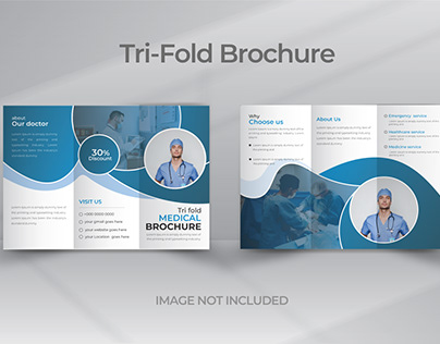 Flat Design Medical Tri Fold Brochure Template Design