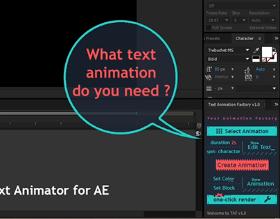 (Tool) TAF 1.0 - Text Animator for AE