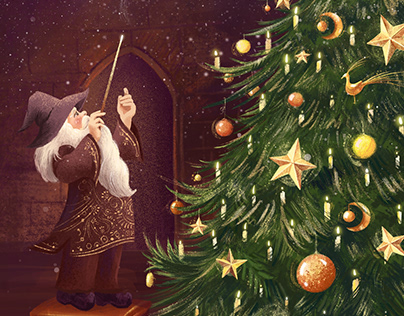 Magical Christmas illustration