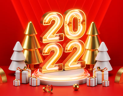Christmas and New Year 3D illustration
