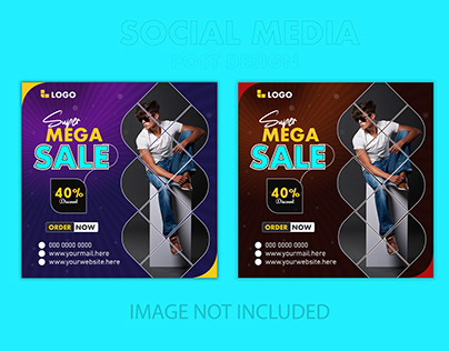 Mega sale social media post design