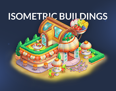 ISOMETRIC BUILDINGS for casual style game